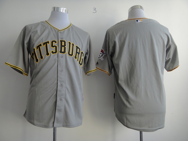 Men Pittsburgh Pirates Blank Grey MLB Jerseys